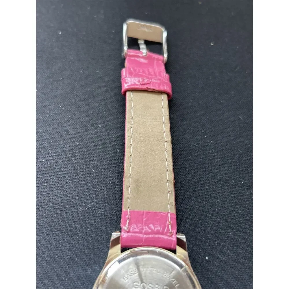 Gossip Silver Tone Pink Band Women’s Quartz Watch